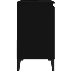 vidaXL - Zwart Wastafelonderkast - 1 deur 2 lades - Hout en metaal - 65x33x60 cm