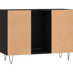 vidaXL - Zwart Wastafelonderkast - 1 deur 4 lades - Bewerkt hout - 80x33x60 cm