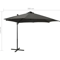 vidaXL - Zweefparasol - Antraciet - 300 cm
