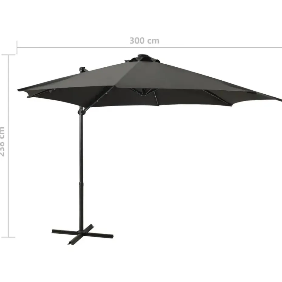 vidaXL - Zweefparasol - Antraciet - 300 cm