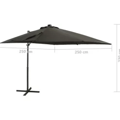 vidaXL - Zweefparasol - Antraciet - 250 cm
