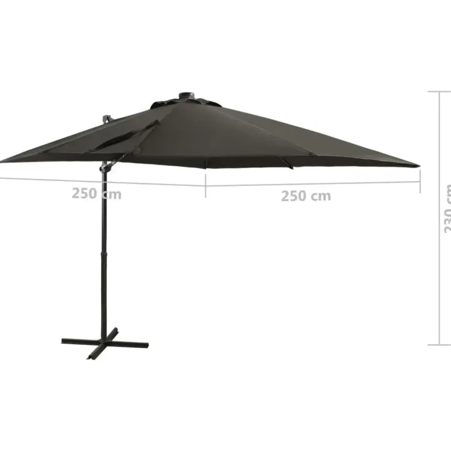 vidaXL - Zweefparasol - Antraciet - 250 cm