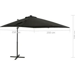 vidaXL - Zweefparasol - Zwart - 250 cm