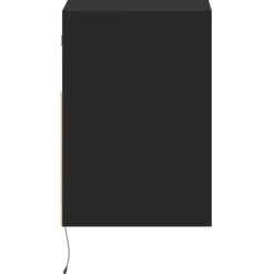 vidaXL - Zwevend LED Nachtkastje met lade en vak - Zwart - Hout - 41x31x45 cm