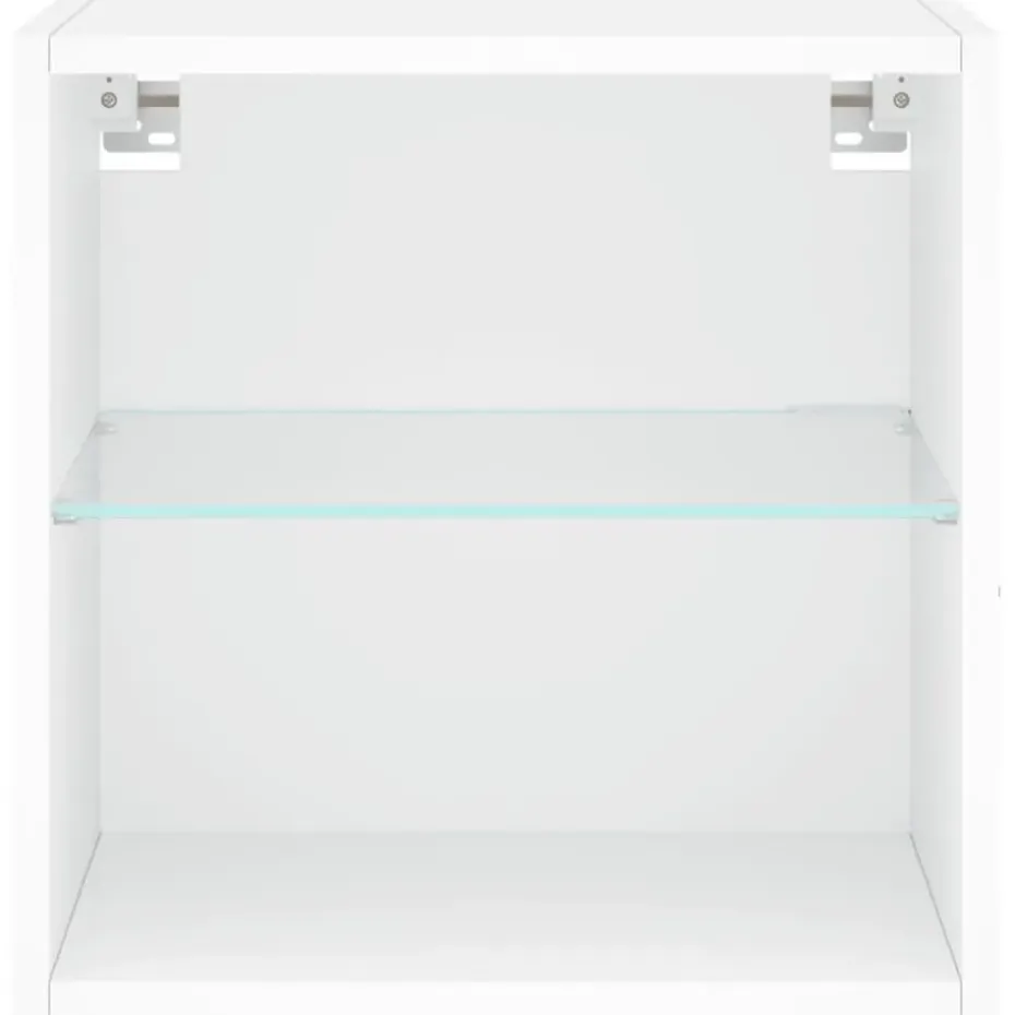 vidaXL - Zwevend LED TV-meubel glas legplank - Wit - 40x28.5x40 cm