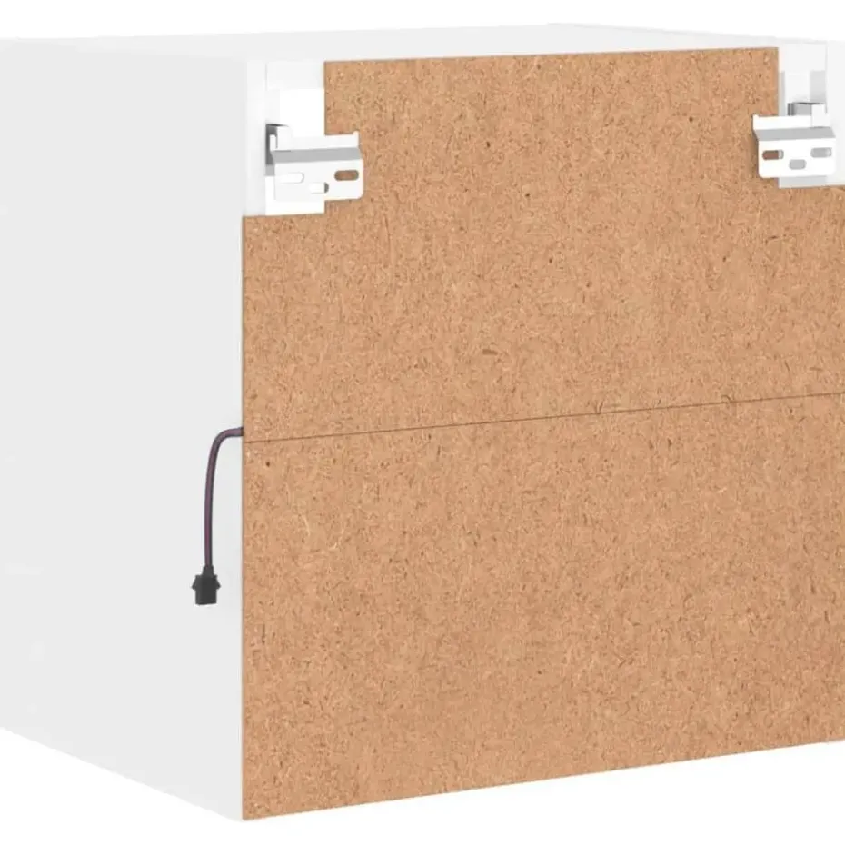 vidaXL - Zwevend LED TV-meubel glas legplank - Wit - 40x28.5x40 cm