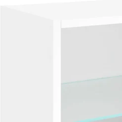 vidaXL - Zwevend LED TV-meubel glas legplank - Wit - 40x28.5x40 cm