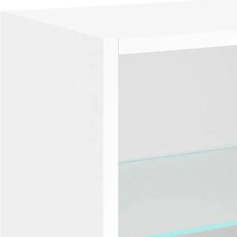 vidaXL - Zwevend LED TV-meubel glas legplank - Wit - 40x28.5x40 cm