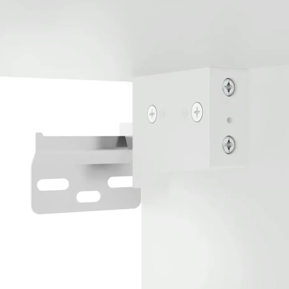 vidaXL - Zwevend LED TV-meubel glas legplank - Wit - 40x28.5x40 cm