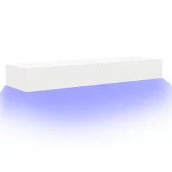 vidaXL - Zwevend LED TV-meubel met lade - Wit - Hout - 60x35x15.5 cm - 2 stuks