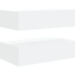 vidaXL - Zwevend LED TV-meubel met lade - Wit - Hout - 60x35x15.5 cm - 2 stuks