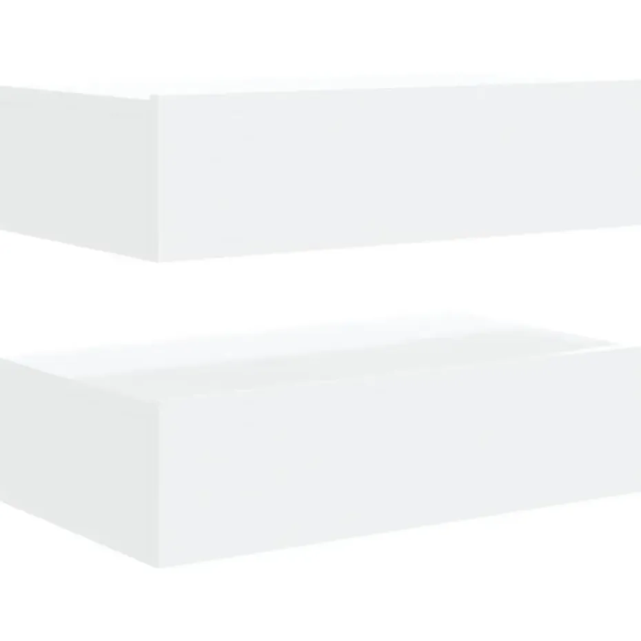 vidaXL - Zwevend LED TV-meubel met lade - Wit - Hout - 60x35x15.5 cm - 2 stuks