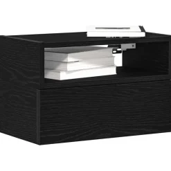 vidaXL - Zwevend Nachtkastjes met lade - Zwart - 45x26x28.5 cm - Set van 2