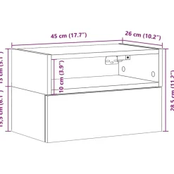 vidaXL - Zwevend Nachtkastjes met lade - Zwart - 45x26x28.5 cm - Set van 2