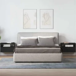 vidaXL - Zwevend Nachtkastjes met lade - Zwart - 45x26x28.5 cm - Set van 2