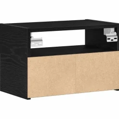 vidaXL - Zwevend Nachtkastjes met lade - Zwart - 45x26x28.5 cm - Set van 2