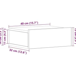 vidaXL - Zwevend Nachtkastje - Zwart - Bewerkt hout - 2 stuks