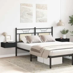 vidaXL - Zwevend Nachtkastje - Zwart - Bewerkt hout - 2 stuks