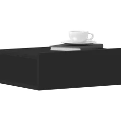 vidaXL - Zwevend Nachtkastje - Zwart - Bewerkt hout - 2 stuks