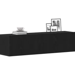 vidaXL - Zwevend TV-meubel met 2 deuren - Zwart eiken - 120x30x30.5 cm