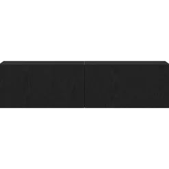 vidaXL - Zwevend TV-meubel met 2 deuren - Zwart eiken - 120x30x30.5 cm