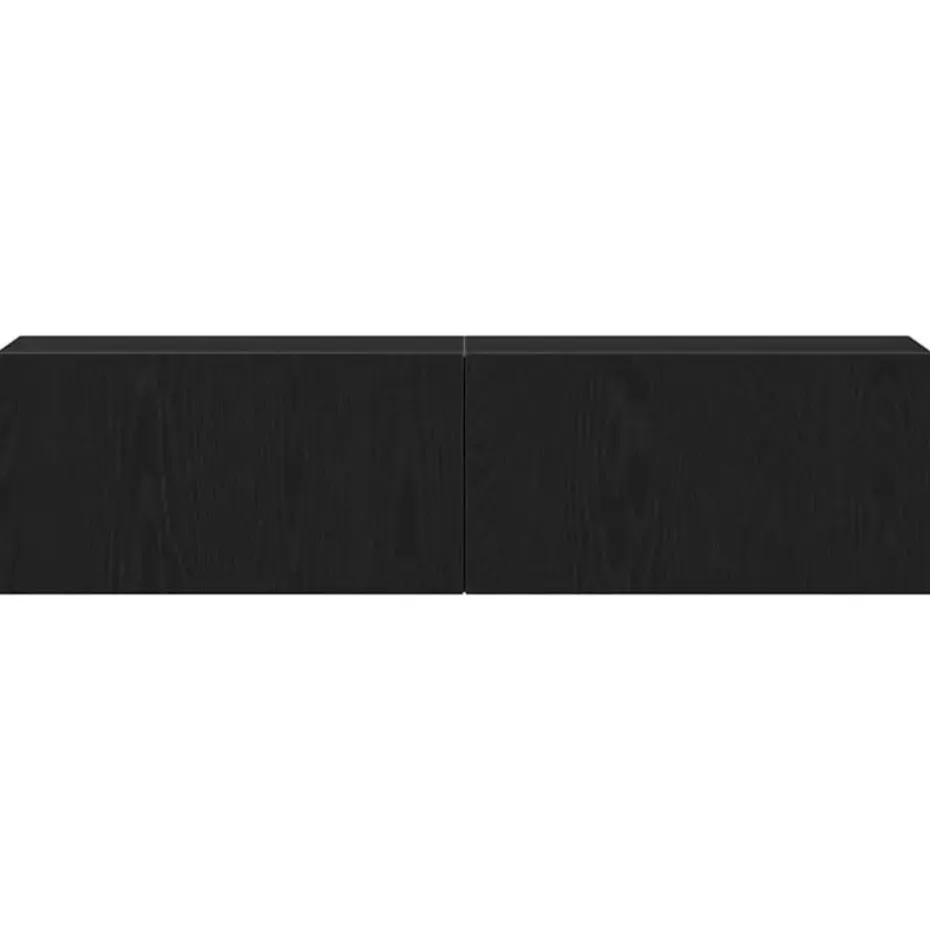 vidaXL - Zwevend TV-meubel met 2 deuren - Zwart eiken - 120x30x30.5 cm