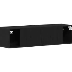 vidaXL - Zwevend TV-meubel met 2 deuren - Zwart eiken - 120x30x30.5 cm