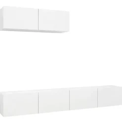 vidaXL - Zwevend TV-meubel met 1 deur - Wit - Hout - 100x30x30 cm - 3 stuks