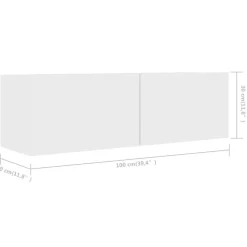 vidaXL - Zwevend TV-meubel met 1 deur - Wit - Hout - 100x30x30 cm - 3 stuks