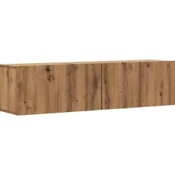 vidaXL - Zwevend TV-meubel met 2 deuren - Artisan eiken - Hout - 120x30x30 cm