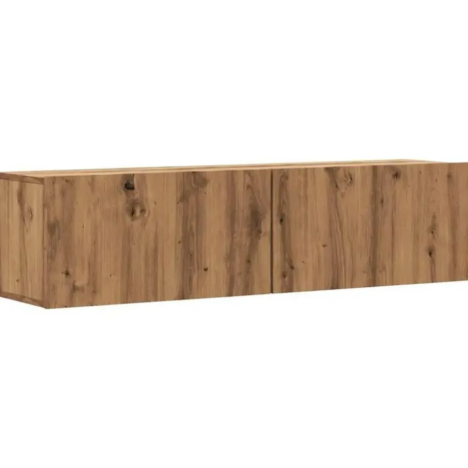 vidaXL - Zwevend TV-meubel met 2 deuren - Artisan eiken - Hout - 120x30x30 cm