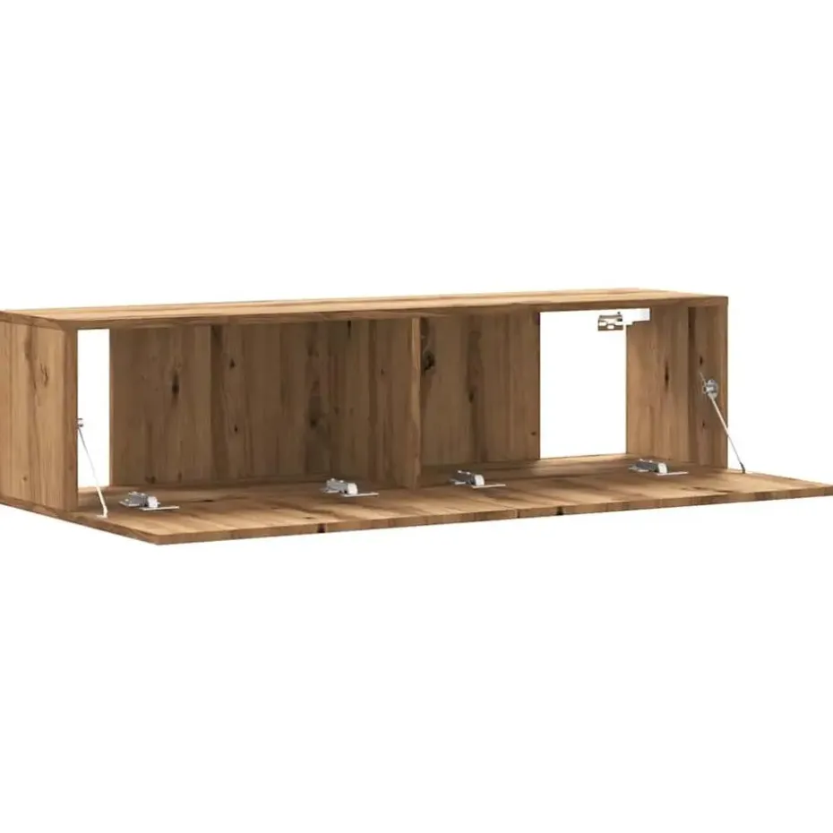 vidaXL - Zwevend TV-meubel met 2 deuren - Artisan eiken - Hout - 120x30x30 cm