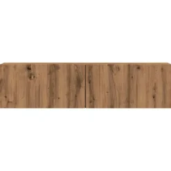 vidaXL - Zwevend TV-meubel met 2 deuren - Artisan eiken - Hout - 120x30x30 cm