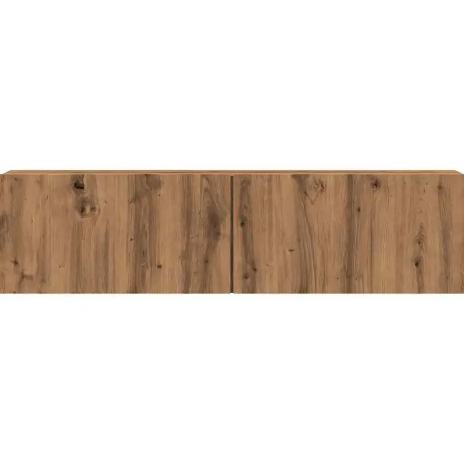 vidaXL - Zwevend TV-meubel met 2 deuren - Artisan eiken - Hout - 120x30x30 cm