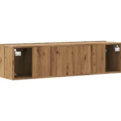 vidaXL - Zwevend TV-meubel met 2 deuren - Artisan eiken - Hout - 120x30x30 cm