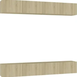 vidaXL - Zwevend TV-meubel met 1 deur - Sonoma eiken - 100x30x30 cm - 4 stuks