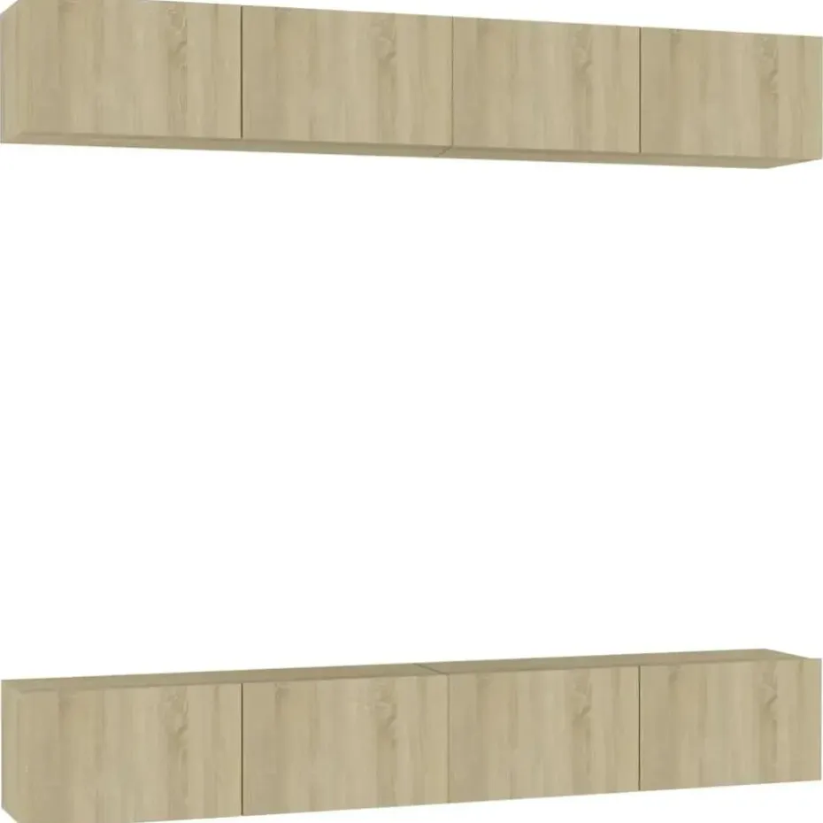 vidaXL - Zwevend TV-meubel met 1 deur - Sonoma eiken - 100x30x30 cm - 4 stuks