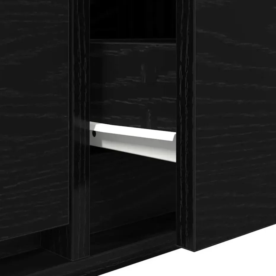 vidaXL - Zwevend TV-meubel met 2 lades - Zwart eiken - 100x31x25.5 cm