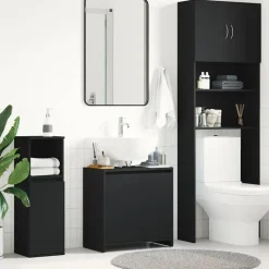 VIDAXL Badkamerkast 60x33x61 cm spaanplaat zwart
