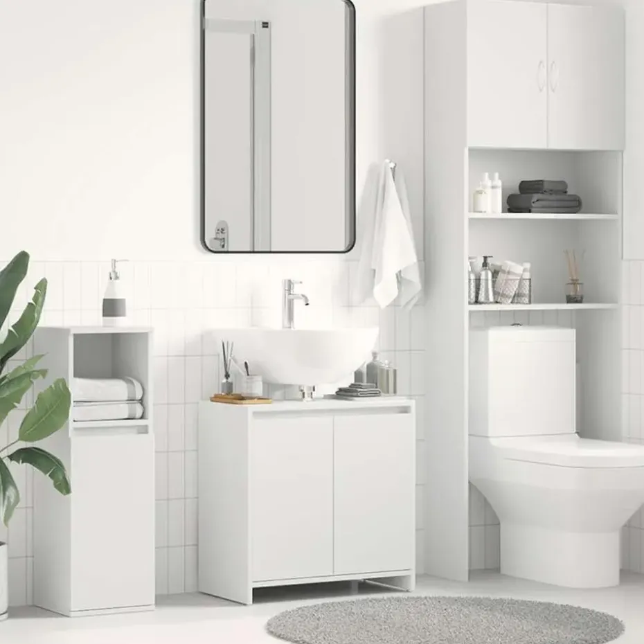 VIDAXL Badkamerkast 60x33x61 cm spaanplaat wit