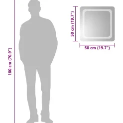 vidaXL Badkamerspiegel LED 50x50 cm