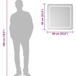 vidaXL Badkamerspiegel LED 60x60 cm