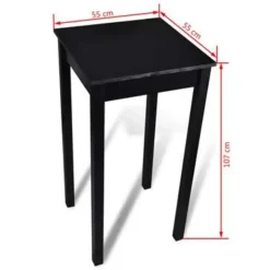 VIDAXL Bartafel 55x55x107 cm MDF zwart