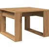 vidaXL Bijzettafel - Salontafel - U-porten - Artisanaal eiken - 50x50x35 cm