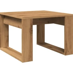 vidaXL Bijzettafel - Salontafel - U-porten - Artisanaal eiken - 50x50x35 cm