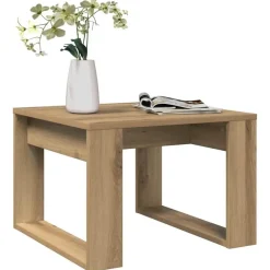 vidaXL Bijzettafel - Salontafel - U-porten - Artisanaal eiken - 50x50x35 cm