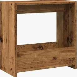 vidaXL Bijzettafel met opbergruimte - Oud hout - Bewerkt hout - 50x26x50 cm