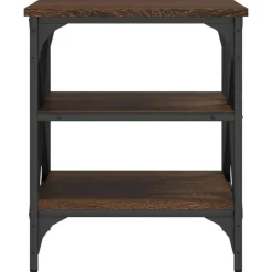 vidaXL Bijzettafels - Industrieel - Bruin eiken - Hout - 40x42x50 cm - Set van 2