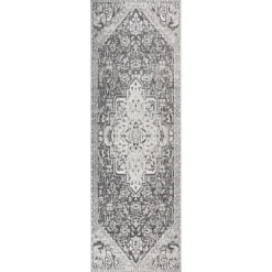 vidaXL Buitenkleed platgeweven 80x250 cm lichtgrijs