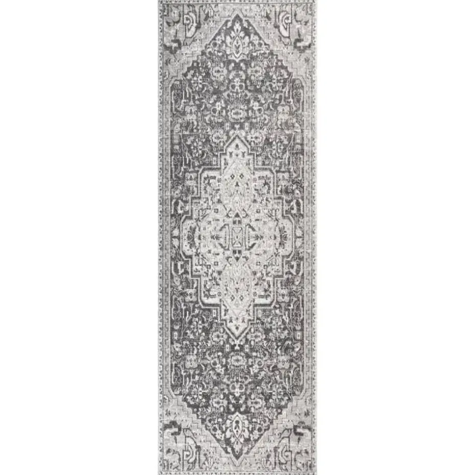 vidaXL Buitenkleed platgeweven 80x250 cm lichtgrijs